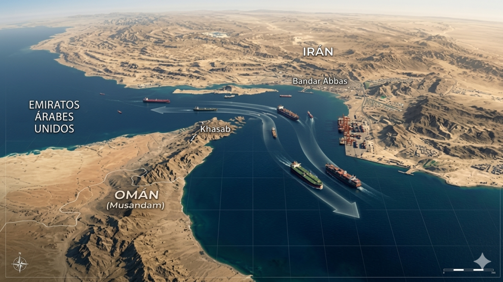 Irán reafirma control total sobre el estrecho de Ormuz y lo califica como un derecho inalienable